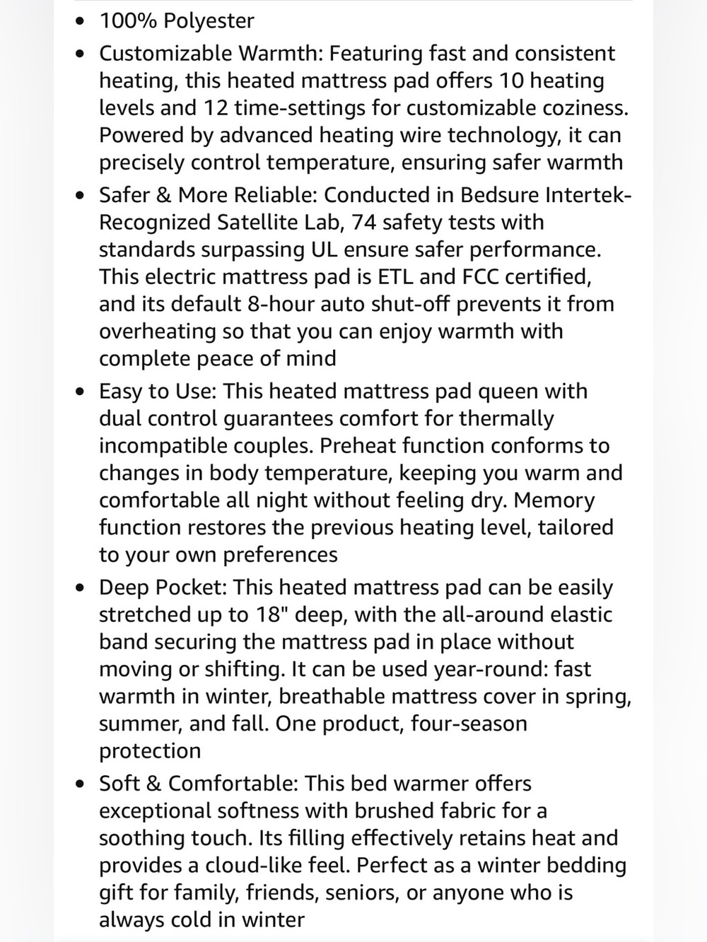Queen Heated Mattress Pad - White - Picture 9 of 12